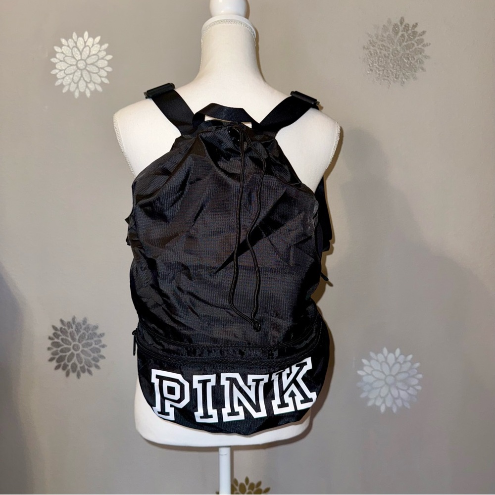 PINK Victoria’s Secret Black‎ White Convertible Backpack Fanny Waist Pack